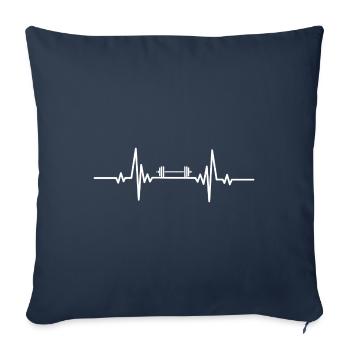 Heartbeat Fitness Weights - Housse de coussin décorative 45 x 45 cm - bleu marine - Devant