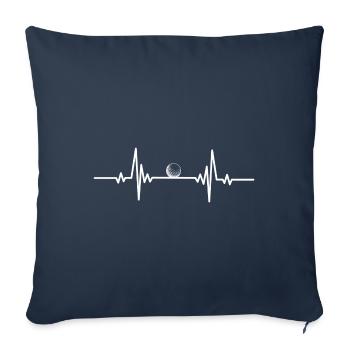 Heartbeat weißer Golfball - Sofakissenbezug 45 x 45 cm - Navy - Vorne