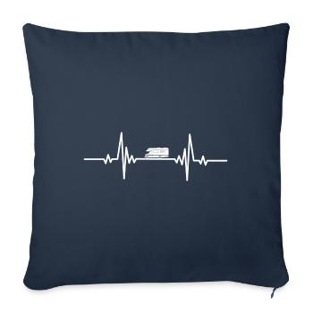 Heartbeat Campinbg caravan on the road - Sofa pillowcase 17,3'' x 17,3'' (45 x 45 cm) - navy - Front