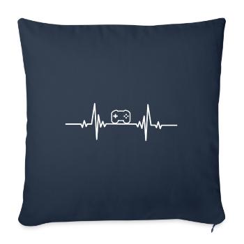 Heartbeat Gamer Controller Lightweight - Sofa pillowcase 17,3'' x 17,3'' (45 x 45 cm) - navy - Front