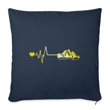 Mountains Heartbeat Mountains - Sofa pillowcase 17,3'' x 17,3'' (45 x 45 cm) - navy - Front