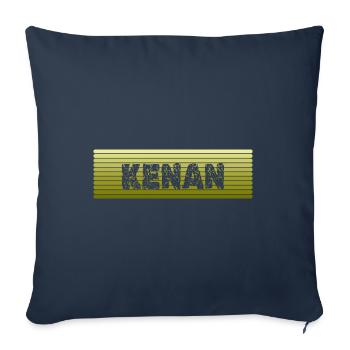 Nom rétro Kenan - Housse de coussin décorative 45 x 45 cm - bleu marine - Devant