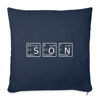 Regard père et fils Partenaire Tableau périodique - Housse de coussin décorative 45 x 45 cm - bleu marine - Devant