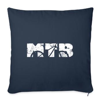 VTT VTT VTT Vélo de montagne Cycliste - Housse de coussin décorative 45 x 45 cm - bleu marine - Devant