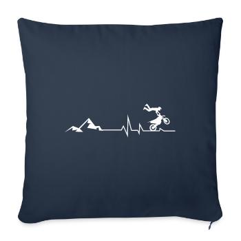 Mountain - Heart palpitations - Mountain biking - (2) - Sofa pillowcase 17,3'' x 17,3'' (45 x 45 cm) - navy - Front