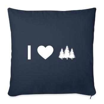 I Heart and Trees - - Sofa pillowcase 17,3'' x 17,3'' (45 x 45 cm) - navy - Front
