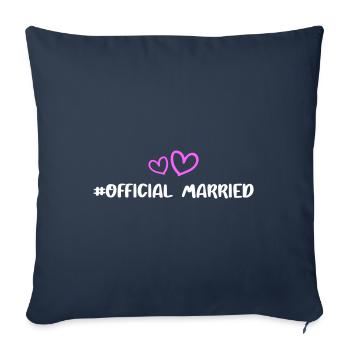 Coeur de mariage marié - Housse de coussin décorative 45 x 45 cm - bleu marine - Devant