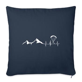 Heartbeat - Mountain - Paragliding - (2) - Sofa pillowcase 17,3'' x 17,3'' (45 x 45 cm) - navy - Front