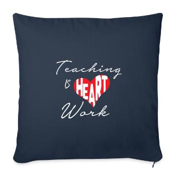 Enseignante Enseignante Enseignante Scolaire Professeur - Housse de coussin décorative 45 x 45 cm - bleu marine - Devant