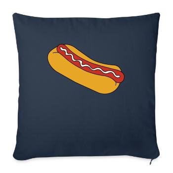 Hot Dog Fast Food Sausage Rolls - Housse de coussin décorative 45 x 45 cm - bleu marine - Devant