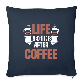 Café Espresso Café du matin Buveur Americano - Housse de coussin décorative 45 x 45 cm - bleu marine - Devant