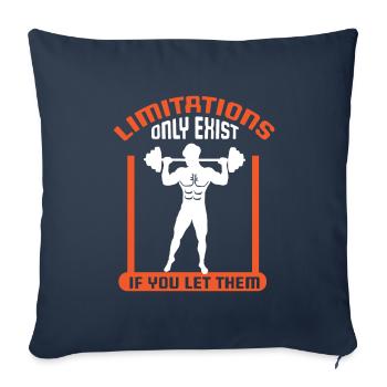 Musculation Musculation Fitness Renforcement musculaire - Housse de coussin décorative 45 x 45 cm - bleu marine - Devant