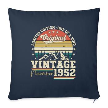 Original November 1952 70th birthday gift - Sofa pillowcase 17,3'' x 17,3'' (45 x 45 cm) - navy - Front