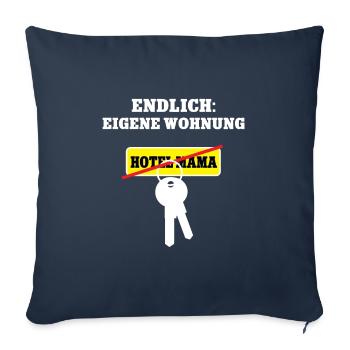 Eigene Wohnung Einzug Umzug Auszug Hotel Mama - Sofakissenbezug 45 x 45 cm - Navy - Vorne