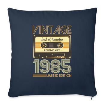 Novembre né 1985 Cadeau du 37e anniversaire - Housse de coussin décorative 45 x 45 cm - bleu marine - Devant