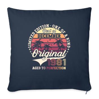 Original December 1981 41st birthday gift - Sofa pillowcase 17,3'' x 17,3'' (45 x 45 cm) - navy - Front