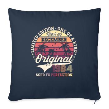 Original December 1984 38th Birthday Gift - Sofa pillowcase 17,3'' x 17,3'' (45 x 45 cm) - navy - Front