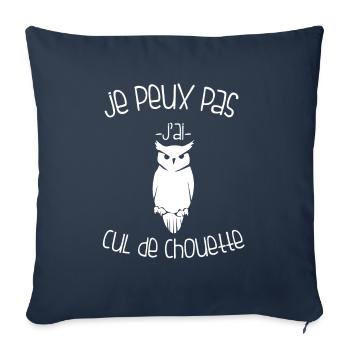 Je Peux Pas J'ai Cul de Chouette - Housse de coussin décorative 45 x 45 cm - bleu marine - Devant