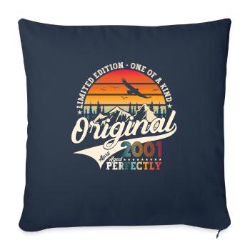 22nd birthday man Original April Born 2001 - Sofa pillowcase 17,3'' x 17,3'' (45 x 45 cm) - navy - Front