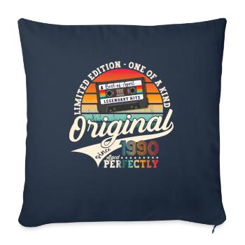 33rd birthday man April born 1990 cassette - Sofa pillowcase 17,3'' x 17,3'' (45 x 45 cm) - navy - Front