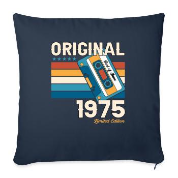 48th Birthday Man June Vintage 1975 Cassette - Sofa pillowcase 17,3'' x 17,3'' (45 x 45 cm) - navy - Front