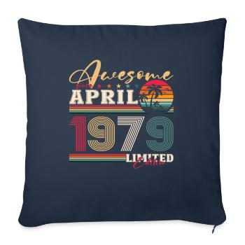 45e anniversaire mari avril Vintage 1979 génial - Housse de coussin décorative 45 x 45 cm - bleu marine - Devant