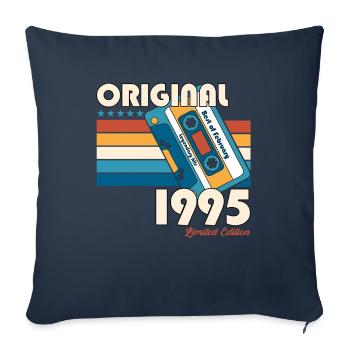 30ème Anniversaire Millésime Février 1995 Cassette 95 - Housse de coussin décorative 45 x 45 cm - bleu marine - Devant