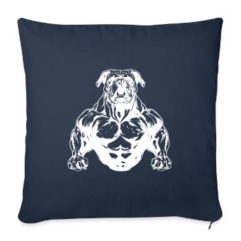 Muscle du chien Gym d’entraînement pour chien - Housse de coussin décorative 45 x 45 cm - bleu marine - Devant