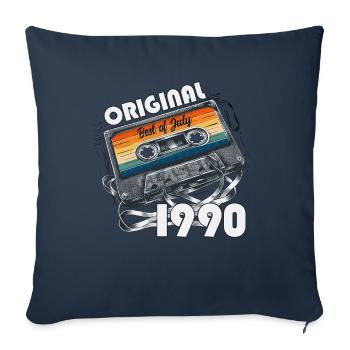 35ème anniversaire cadeau mari cassette juillet 1990 - Housse de coussin décorative 45 x 45 cm - bleu marine - Devant