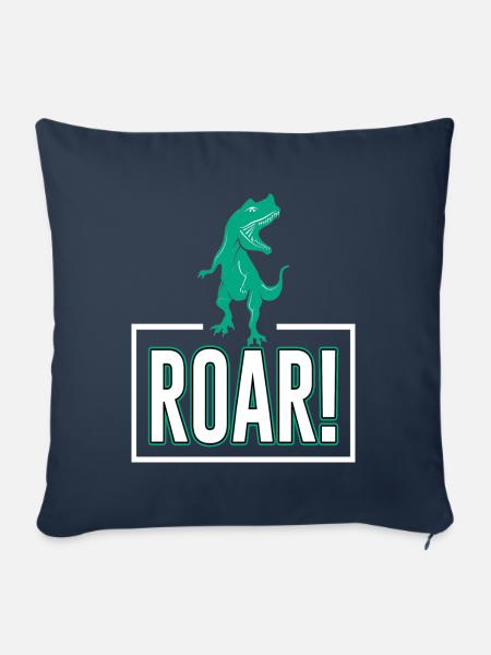 Roar Dinosaurier - Sofakissenbezug 45 x 45 cm - Navy