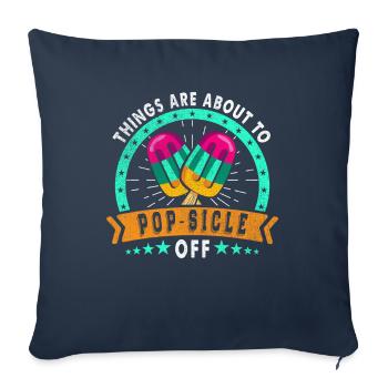 Things are on the verge of pop-sicle-off - Sofa pillowcase 17,3'' x 17,3'' (45 x 45 cm) - navy - Front