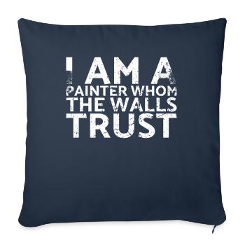 Je suis un peintre en qui les murs ont confiance - Housse de coussin décorative 45 x 45 cm - bleu marine - Devant