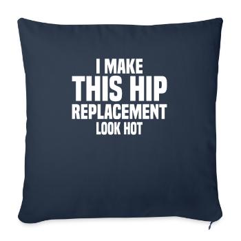 Neue Hüfte Hüftoperation Gelenk - Sofakissenbezug 45 x 45 cm - Navy - Vorne