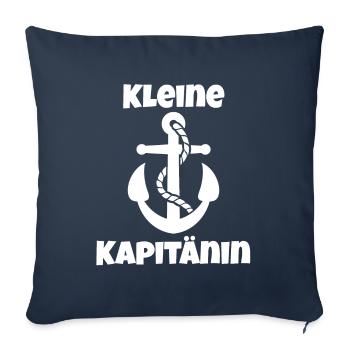 Nachwuchs Kapitänin kleine Kapitänin Boot Segeln - Sofakissenbezug 45 x 45 cm - Navy - Vorne