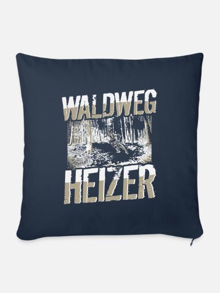 MTB Mountainbiker - Waldweg Heizer - Sofakissenbezug 45 x 45 cm - Navy