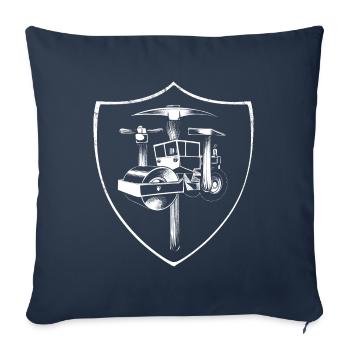 Armoiries des constructeurs de routes - Housse de coussin décorative 45 x 45 cm - bleu marine - Devant