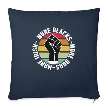 Plus de Noirs Plus de chiens Plus irlandais - Housse de coussin décorative 45 x 45 cm - bleu marine - Devant