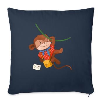 Monkey Monkey Chimpanzee Postman Children Motifs - Sofa pillowcase 17,3'' x 17,3'' (45 x 45 cm) - navy - Front