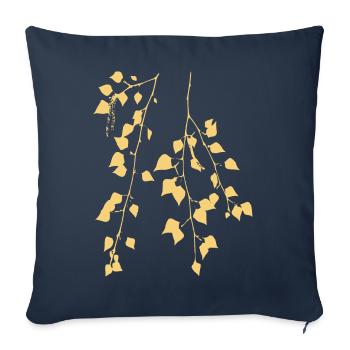 Birch Branch - Nature - Sustainable - Forest Tree - Sofa pillowcase 17,3'' x 17,3'' (45 x 45 cm) - navy - Front