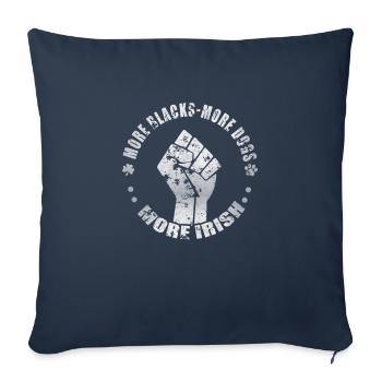 Plus de Noirs Plus de chiens Plus d’Irlandais - Housse de coussin décorative 45 x 45 cm - bleu marine - Devant