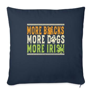 Plus de Noirs Plus de chiens Plus d’Irlandais - Housse de coussin décorative 45 x 45 cm - bleu marine - Devant