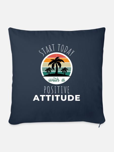 POSITIVE EINSTELLUNG MINDSET Motivation - Sofakissenbezug 45 x 45 cm - Navy