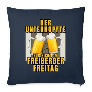 The UNTERHOPFTE nur nicht am FREIBERGER FREITAG - Sofa pillowcase 17,3'' x 17,3'' (45 x 45 cm) - navy - Front