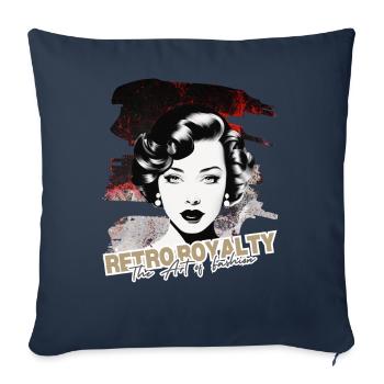 Royauté rétro - Housse de coussin décorative 45 x 45 cm - bleu marine - Devant