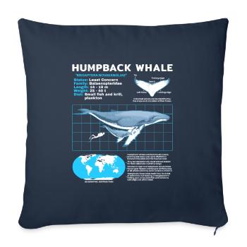 Humpback Whale Datasheet - Sofa pillowcase 17,3'' x 17,3'' (45 x 45 cm) - navy - Front