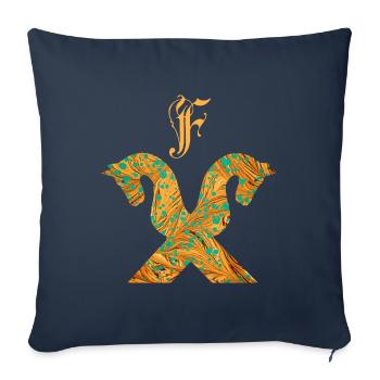 pignon de cheval e 95 f - Housse de coussin décorative 45 x 45 cm - bleu marine - Devant