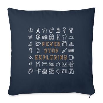 Never Stop Exploring - Sofa pillowcase 17,3'' x 17,3'' (45 x 45 cm) - navy - Front