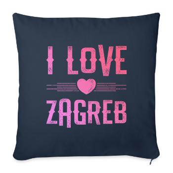 I Love Zagreb - Sofakissenbezug 45 x 45 cm - Navy - Vorne