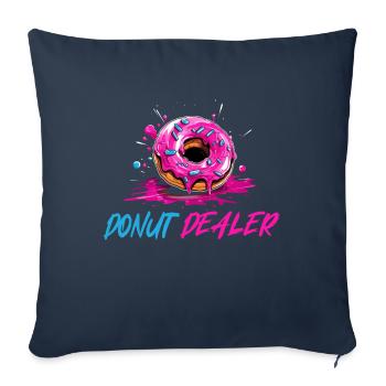 Revendeur de beignets roses - Housse de coussin décorative 45 x 45 cm - bleu marine - Devant