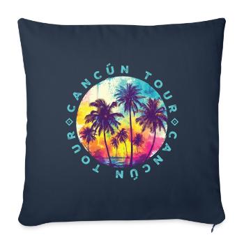 Visite des palmiers de Cancún - Housse de coussin décorative 45 x 45 cm - bleu marine - Devant